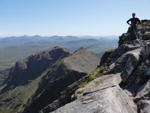 Scrambling on the Corrag Bhuidhe Pinnacles, An Teallach Ridge