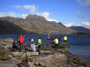 Working with Triple Echo. Loch Maree, Wester Ross.